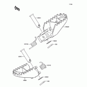 Схема узла: Подножки для Kawasaki KX100