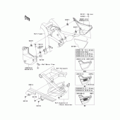 Схема узла: Задние боковые обтекатели & Защита цепи для Kawasaki ZR1200 ZRX1200 DAEG