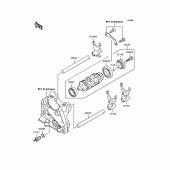 Схема вузла: Gear change drum/shift fork (s) для Kawasaki ZR750 Z750