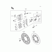Схема узла: Передний тормоз для Kawasaki KX250/ KX252 KX250