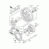 Схема вузла: Заднє колесо & Привідний ланцюг для Kawasaki ZR1100 Zephyr 1100