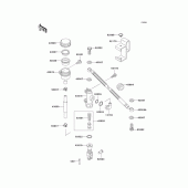 Схема узла: Задний тормозной цилиндр для Kawasaki KL650 KLR650