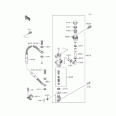 Схема вузла: Задній гальмівний циліндр Kawasaki KX250/ KX252 KX250