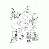 Схема вузла: Паливний бак для Kawasaki BJ250