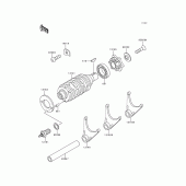 Схема вузла: Gear change drum/shift fork(s) для Kawasaki KMX125