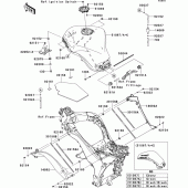 Схема узла: Топливный бак для Kawasaki ZX1000 Z1000SX ABS