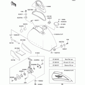 Схема вузла: Паливний бак(1/3)(vn800-b5) для Kawasaki VN800 Vulcan 800 Classic