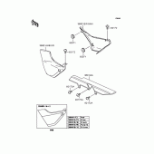 Схема вузла: Задні бічні обтічники & Захист ланцюга для Kawasaki ZR400 ZRX-II