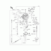 Схема вузла: Карбюратор (KL250-H1/H1A/H2/H4) для Kawasaki KL250 KL250 Super Sherpa