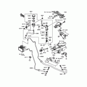 Схема вузла: Задній гальмівний циліндр для Kawasaki ER250 Z250 ABS