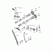 Схема вузла: Розподільний вал & Ланцюг ГРМ & Натягувач для Kawasaki ZX1000 Z1000SX ABS