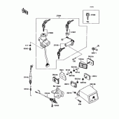 Схема узла: Ignition switch/locks/reflectors для Kawasaki ZX750 Ninja ZX-7