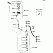 Схема вузла: Задній гальмівний циліндр для Kawasaki ZX600 GPX600R