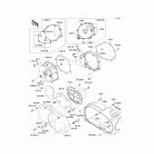 Схема вузла: Left engine cover(s) для Kawasaki VN1500 VN1500 Mean Streak