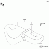 Схема вузла: Сидіння для Kawasaki VN800 Vulcan 800 Classic