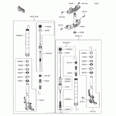 Схема вузла: Вилка передньої осі для Kawasaki ZX636 Ninja ZX-6R KRT Edition
