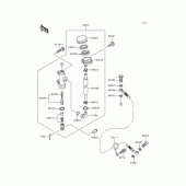 Схема вузла: Задній гальмівний циліндр Kawasaki ZR750 ZR-7
