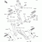Схема узла: Подножки для Kawasaki ZX636 Ninja ZX-6R