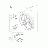 Схема узла: Ступица переднего колеса для Kawasaki EX500 EX500