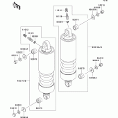 Схема вузла: Підвіска/амортизатор для Kawasaki VN1500 VN1500 Drifter