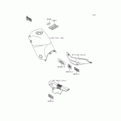 Схема вузла: Інформаційні наклейки для Kawasaki KLE500