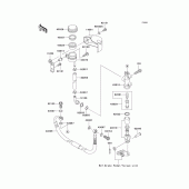 Схема узла: Задний тормозной цилиндр для Kawasaki VN1600 Vulcan 1600 Nomad