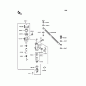 Схема узла: Задний тормозной цилиндр для Kawasaki KLE250 Anhelo