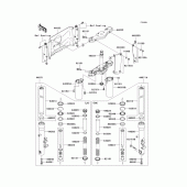 Схема вузла: Передня вилка (d7f/d7fa/d8f/d8fa) для Kawasaki VN1600 Vulcan 1600 Nomad