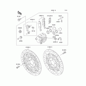 Схема вузла: Переднє гальмо для Kawasaki ZX1100 GPZ1100
