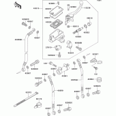 Схема вузла: Передній гальмівний циліндр Kawasaki EX500 EX500