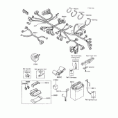 Схема вузла: Електроустаткування для Kawasaki ZX600 GPX600R