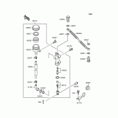 Схема узла: Задний тормозной цилиндр для Kawasaki ZR250 Balius