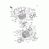 Схема вузла: Головка циліндра для Kawasaki VN400 Vulcan Drifter