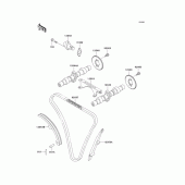 Схема вузла: Розподільний вал & Ланцюг ГРМ & Натягувач для Kawasaki EN500 Vulcan 500 LTD