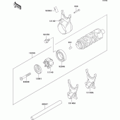 Схема вузла: Gear change drum/shift fork(s) для Kawasaki EX500 EX500