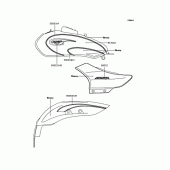 Схема вузла: Наклейки (Ebony/Silver; BN125-A3/A4) для Kawasaki BN125 Eliminator