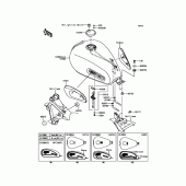 Схема вузла: Паливний бак для Kawasaki EJ800 W800