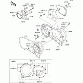 Схема вузла: Right engine cover(s) для Kawasaki VN1500 VN1500 Classic Tourer Fi