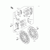 Схема узла: Передний суппорт для Kawasaki ZX600 Ninja ZX-6