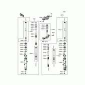 Схема вузла: Вилка передньої осі для Kawasaki ER300 Z300 ABS