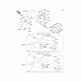 Схема вузла: Вихлопна система для Kawasaki KX65