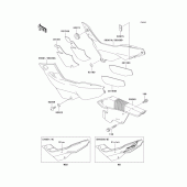 Схема вузла: Задні бічні обтічники & Захист ланцюга для Kawasaki KLE250 Anhelo