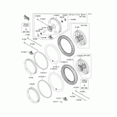 Схема узла: Шины(1/2) для Kawasaki KX250/ KX252 KX250