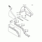 Схема вузла: Задні бічні обтічники & Захист ланцюга для Kawasaki VN400 Vulcan Drifter