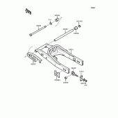 Схема вузла: Задній важіль (Маятник) для Kawasaki KMX80 KSR-II