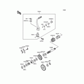Схема вузла: Kickstarter mechanism для Kawasaki KMX50 KSR-I