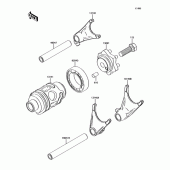 Схема вузла: Копірний вал\Вилки для Kawasaki KX85 KX85