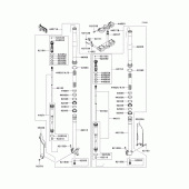 Схема узла: Вилка передней оси для Kawasaki KX250/ KX252 KX250F
