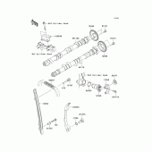 Схема вузла: Розподільник & Ланцюг ГРМ & Натягувач для Kawasaki ZX1000 Z1000SX