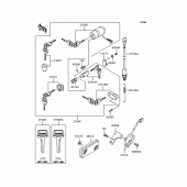 Схема вузла: Замок запалювання для Kawasaki BN125 Eliminator